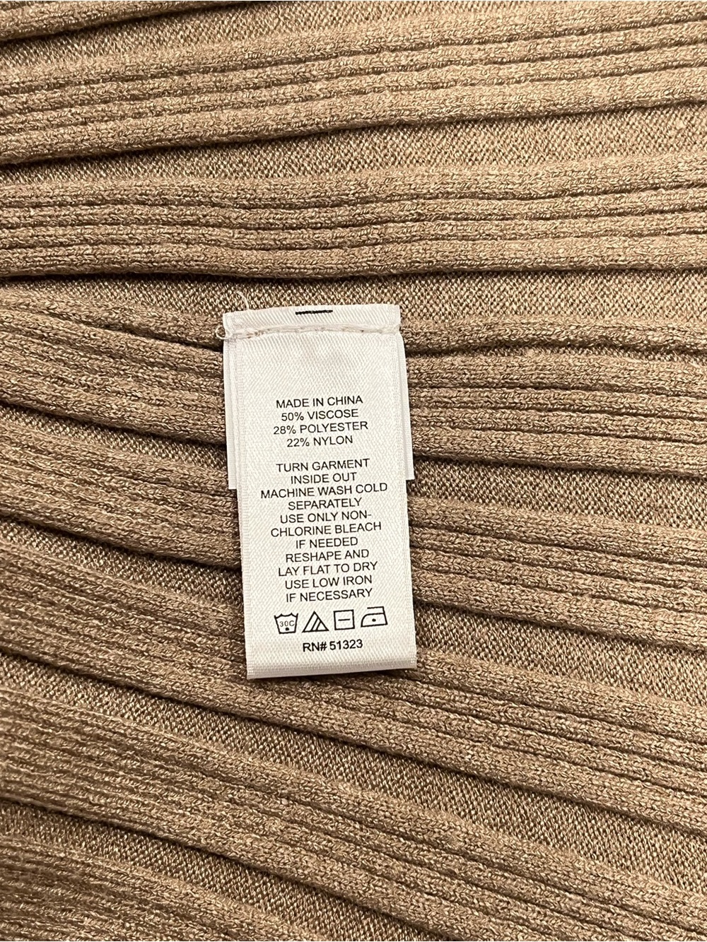 CeCe Long Sleeve Rib Turtleneck Sweater Minidress in Camel Tan Preppy Minimalist - Picture 12 of 12